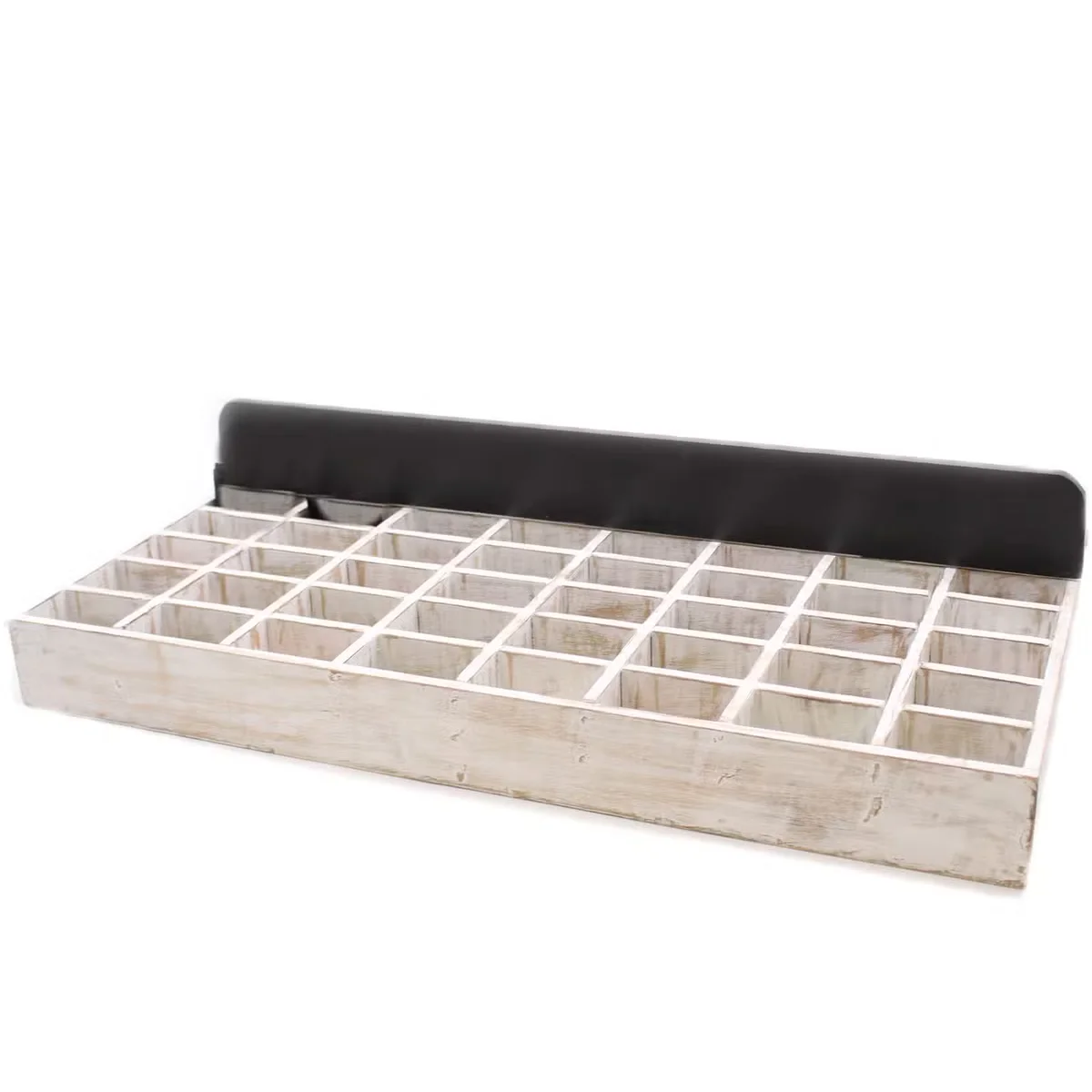 Wooden compartment tray with 40 sections, perfect for organizing desk items – a stylish, practical gift