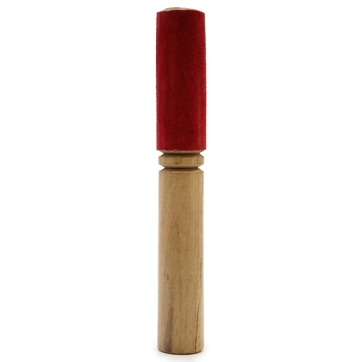 Velvet wrapped stick featuring a simple wooden core.