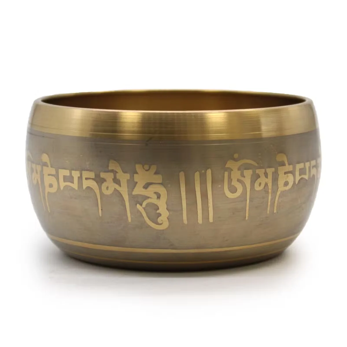 Five Buddha decorative bowl, a single singing bowl with Buddhist design.