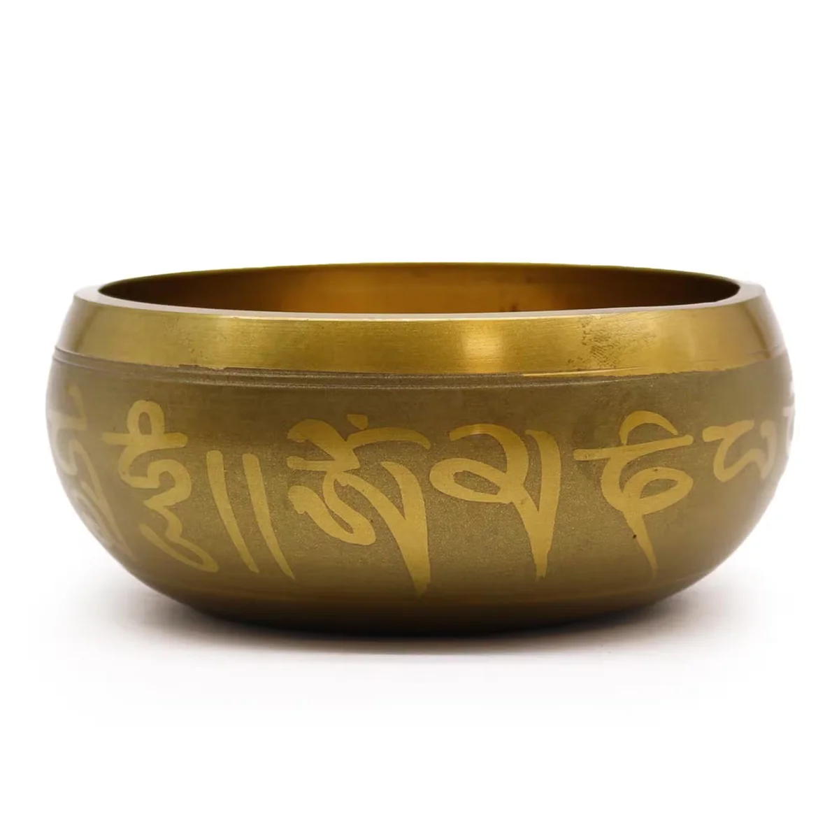 Ganesh decor figurine on a traditional singing bowl.