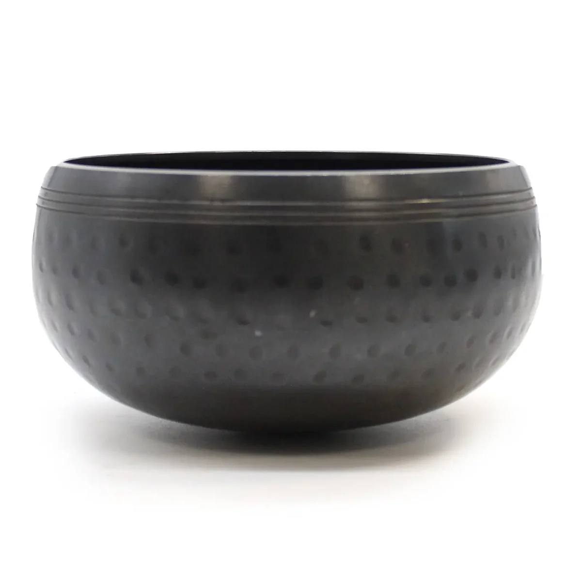 Small black beaten bowl, 14cm, matte finish, simple black glaze.