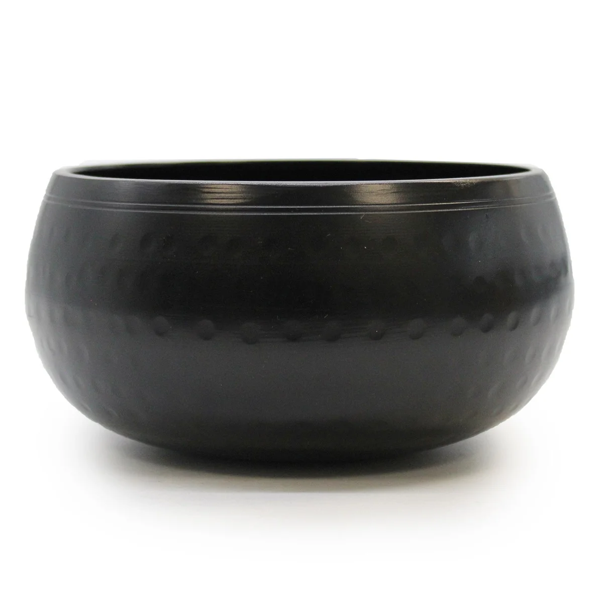 Medium black bowl with beaten texture, 15cm diameter black beaten bowl.