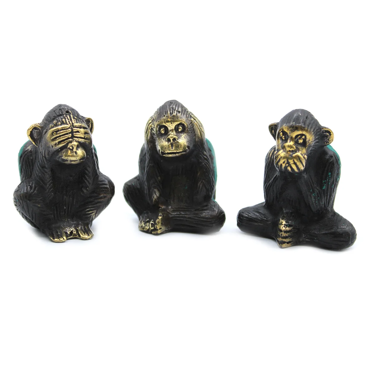 Set of 3 monkey decorative figurines from the See No Evil series.