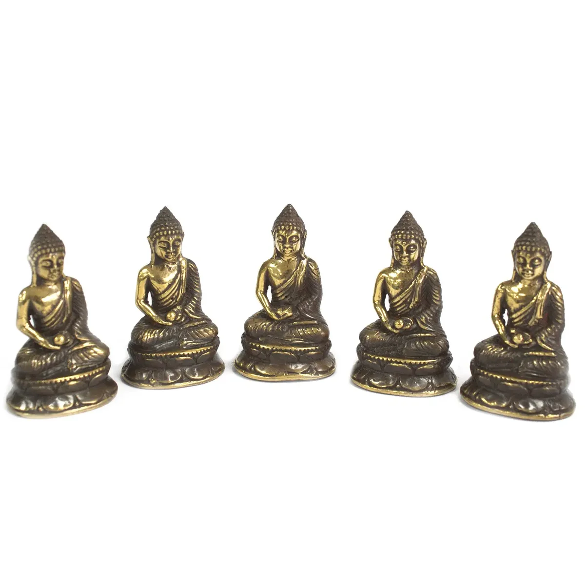 Mini Buddha figurine seated in meditation pose.
