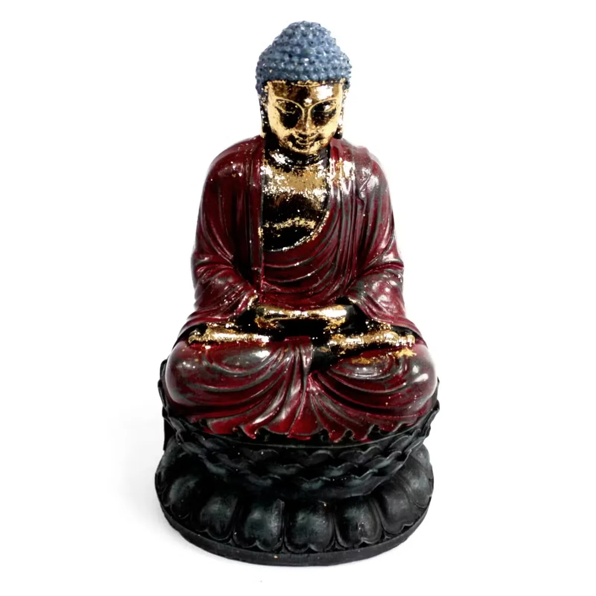 Classic antique Buddha statue with serene expression, carved in fine detail
