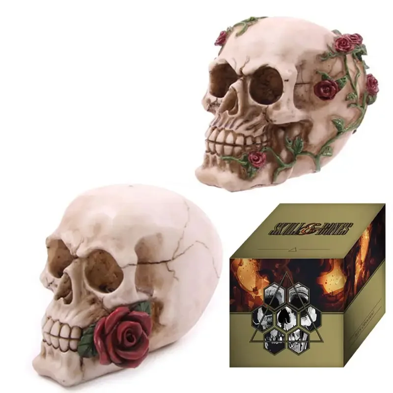 Gothic skull decor featuring roses.