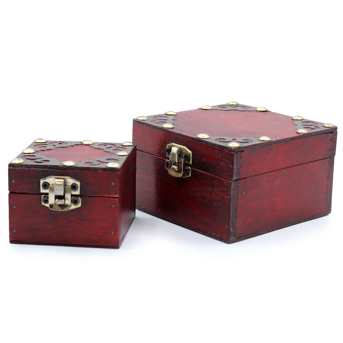 Set of two gothic square boxes for storage.