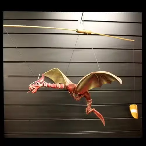 Large red coconut dragon mobile 46cm.