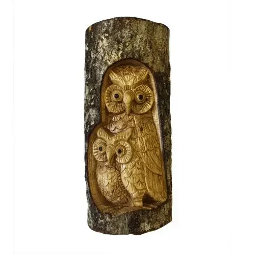 Owl decorative figurine set featuring a family of owls in a concise, elegant display, measuring 26x16x6cm