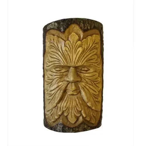 Large green decorative figurine depicting a Green Man, 25x19x7cm