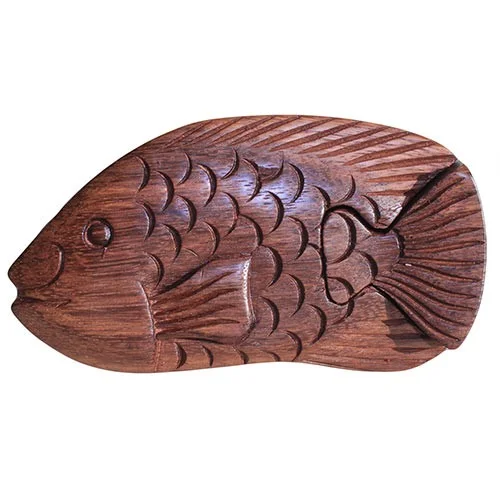 Bali Magic Box with a fat fish figurine inside, a playful novelty gift