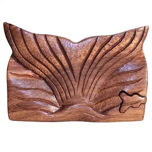 Bali Magic Box shaped like a whale tail fin, a stylish whale tail box with rounded edges.