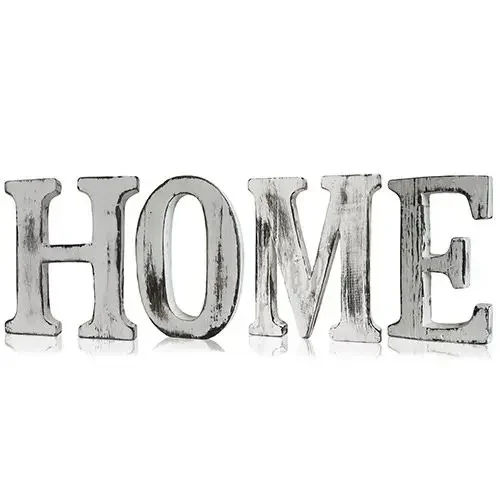 Shabby chic wall letters on a wall