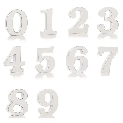 Shabby Chic decorative wall numbers 0 to 10 in a vintage-inspired design