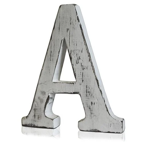 Shabby chic letter A with a stylish vintage look