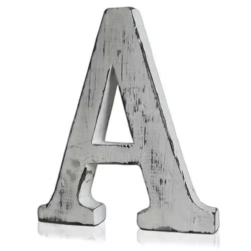 Shabby chic letter A decor with worn, vintage texture