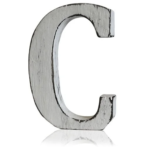letter wall art in shabby chic style featuring the letter C