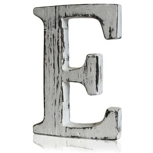 Shabby chic wall letter featuring the letter 'E