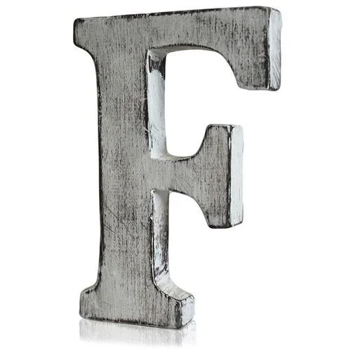 shabby chic letter F in the photo.