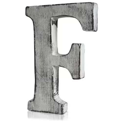 Shabby chic wall art featuring the letter F in distressed decorative style.