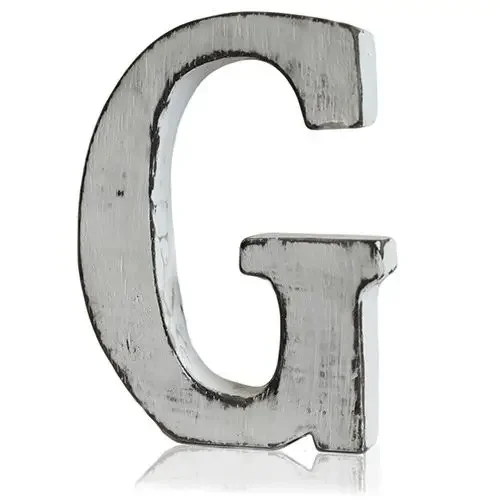 Shabby chic letters featuring the letter G, rustic worn finish