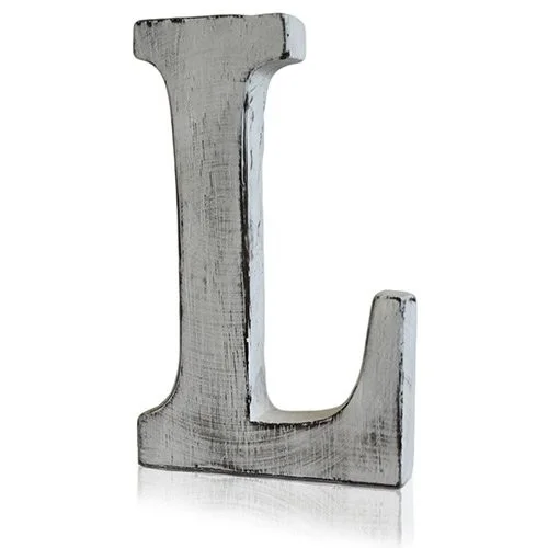 Shabby chic letter L wall decor, a vintage-inspired hanging letter for home decorating.