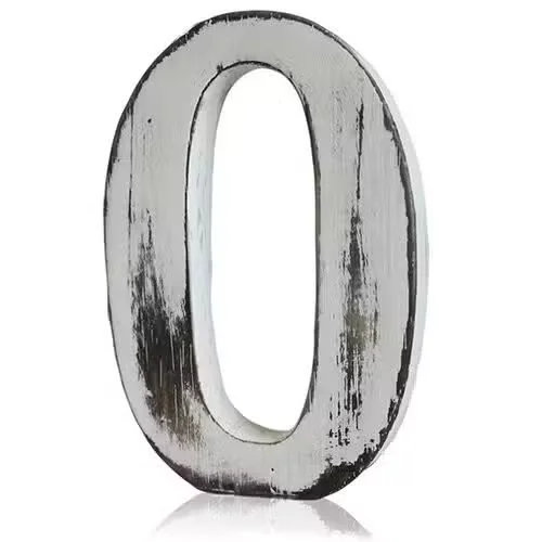 Shabby chic letter O in distressed faux wood, metal frame, part of shabby chic home decor.