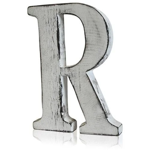 shabby chic letter R, a stylish single letter design for home décor