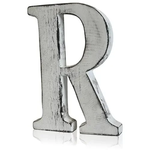 Shabby chic letters featuring a single R displayed prominently.