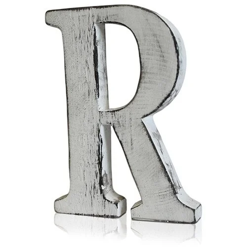 Shabby chic letter R decor for wall, vintage inspired