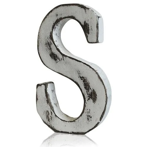Shabby chic letters, size S, displayed on a simple background.