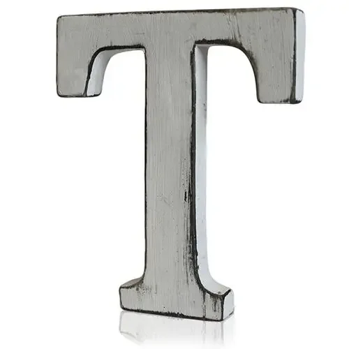 Shabby chic wall letter shaped like a capital T