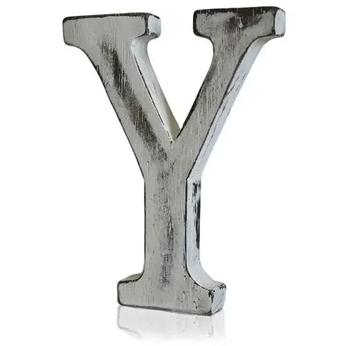 Shabby chic letter Y in vintage style.