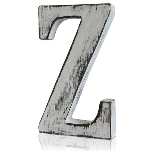 Z wall decor featuring a single letter Z in shabby chic style.