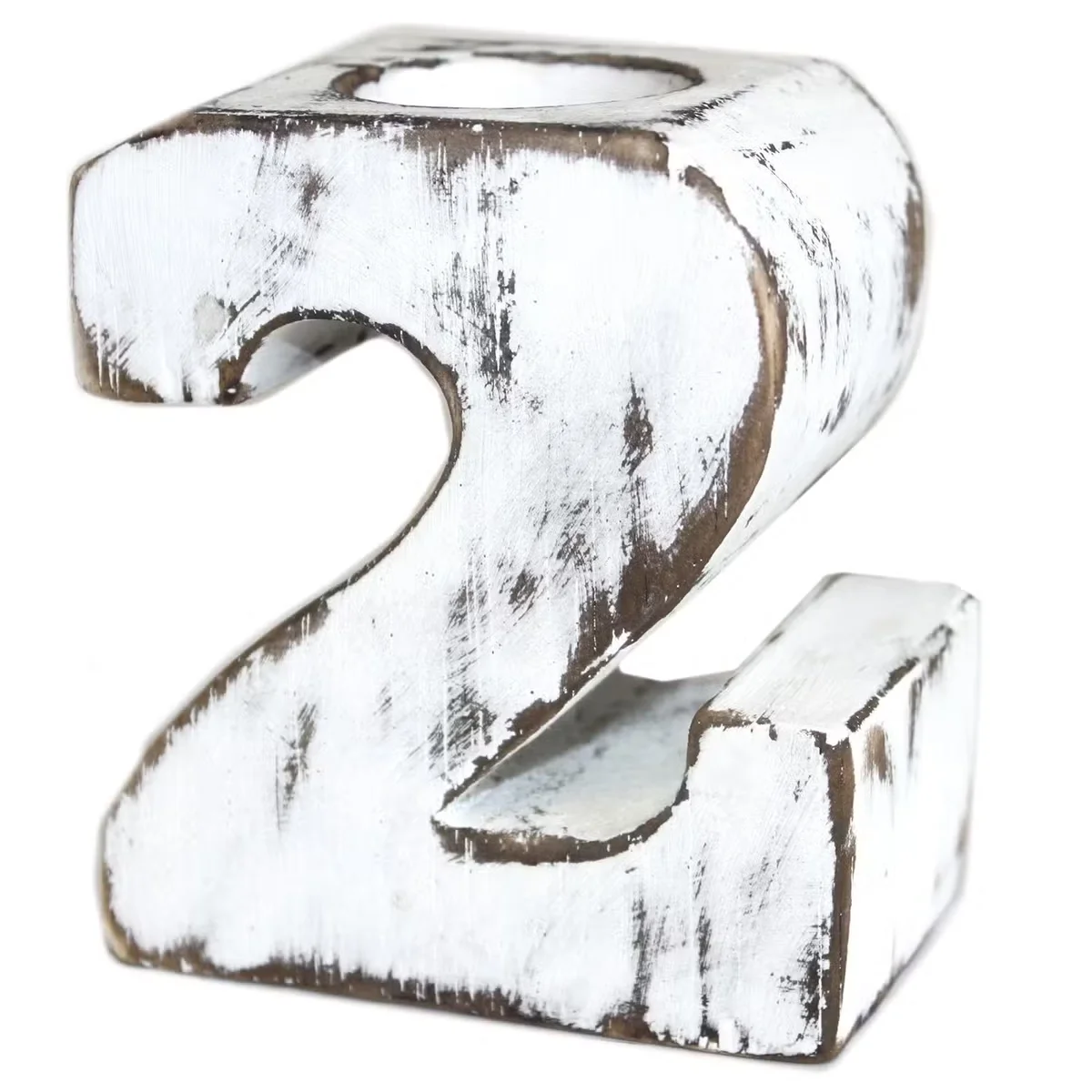 Wooden number 2, ideal for birthday decorations.