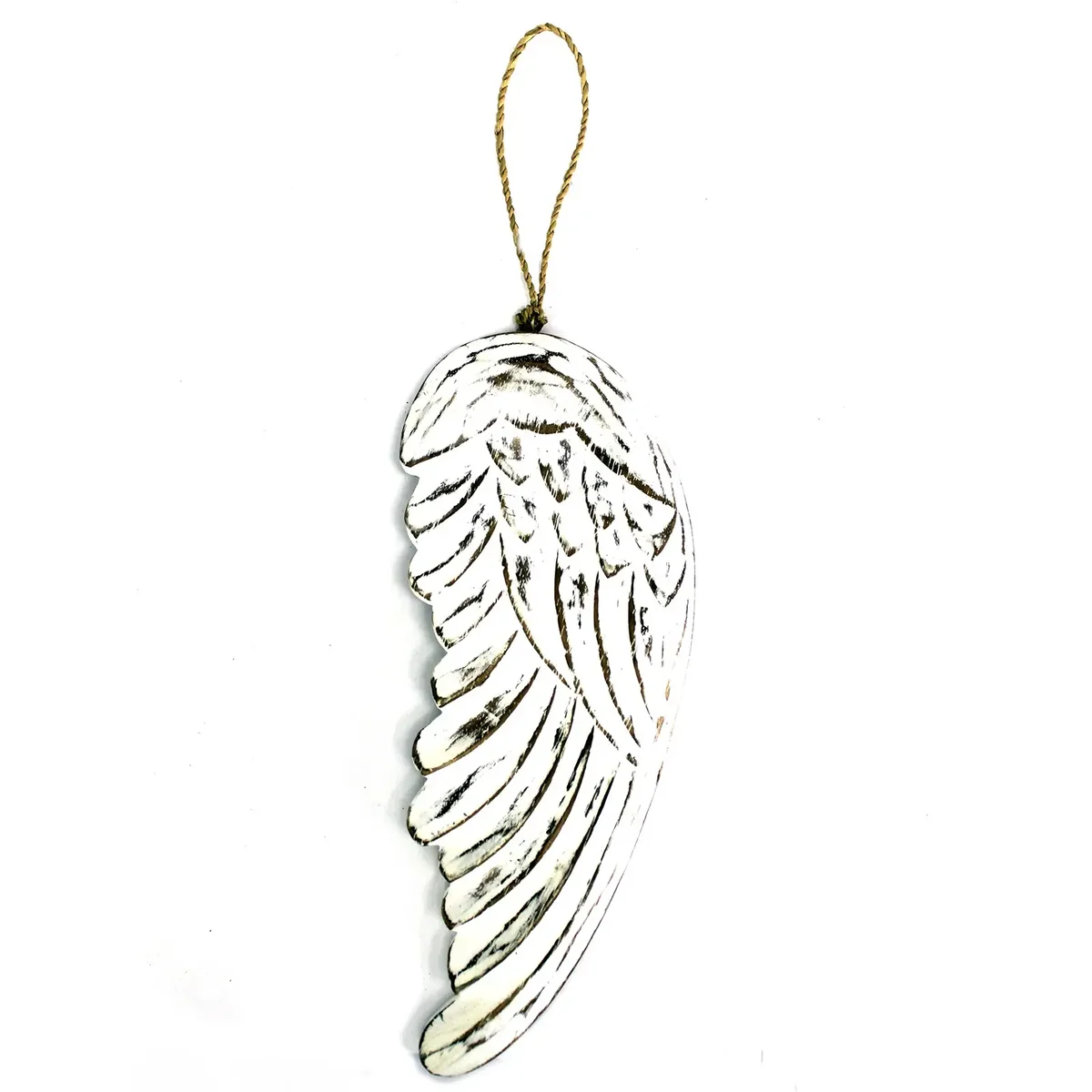 Hand crafted 30cm angel wing displayed on white background