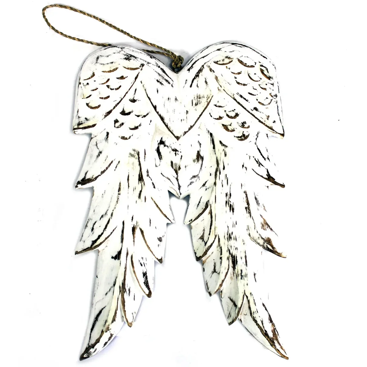 Handcrafted double angel wing 31cm, elegant feathered design