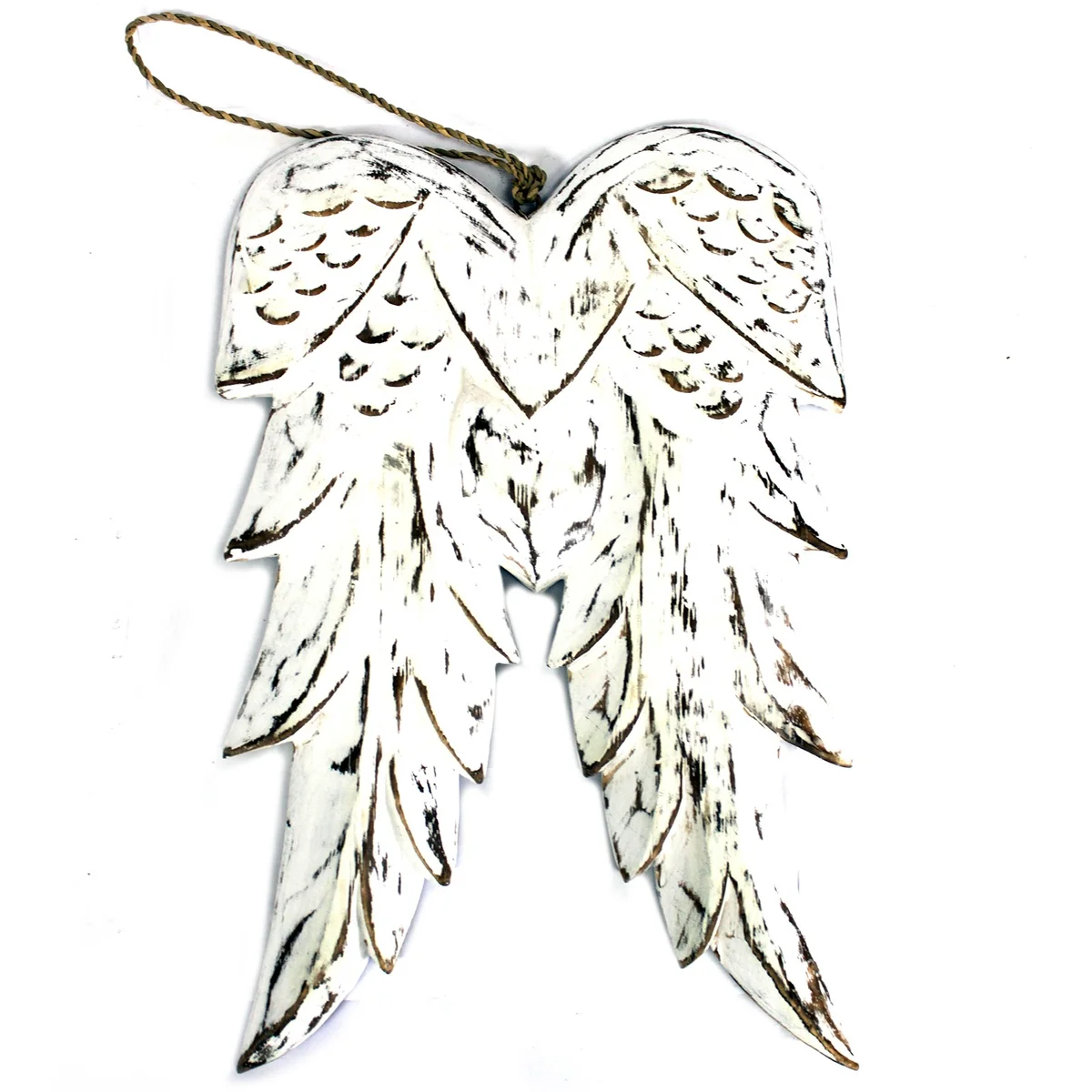 Handcrafted double angel wing, 31cm tall.
