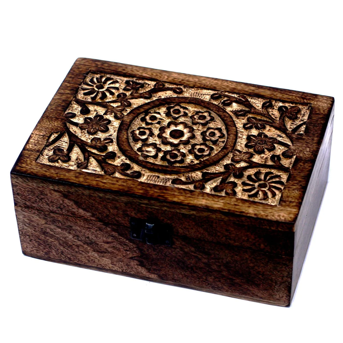 Mango aromatherapy box, floral design, holds 24 items.