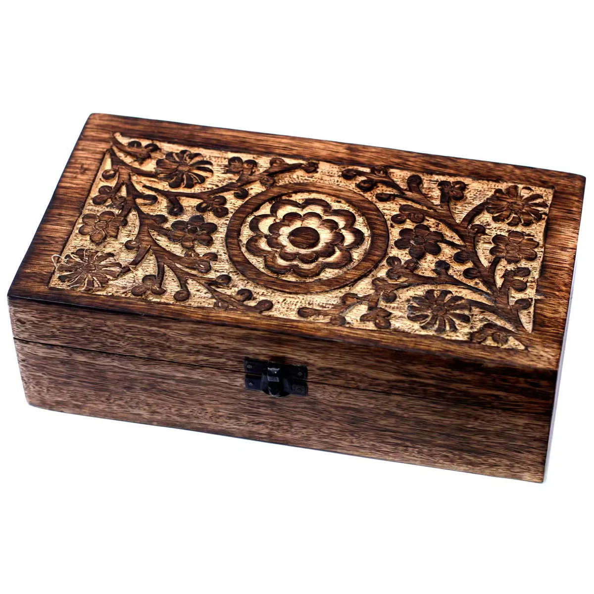 Mango storage box with floral pattern, holds 32 items, features a decorative design and easy‑to‑use compartment.