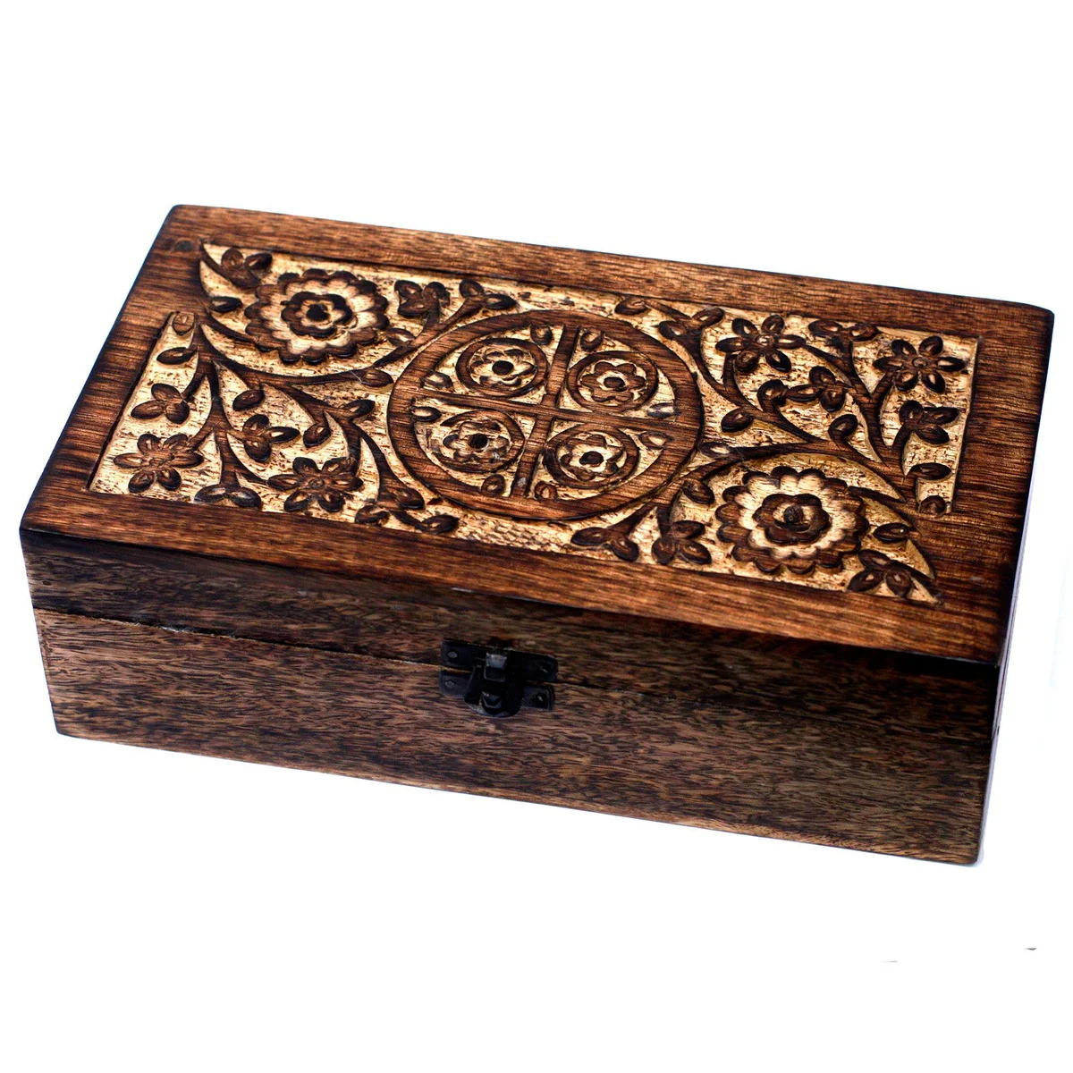 Mango aromatherapy storage box in floral design, holds 24+1 items.