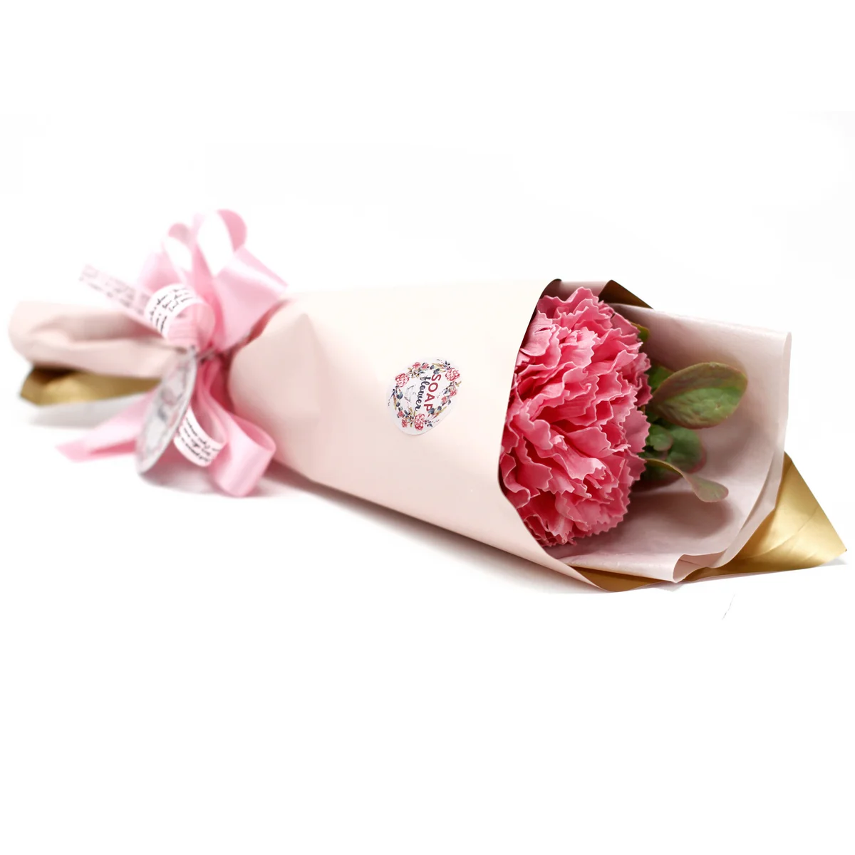 Soap flower shaped like a carnation bouquet