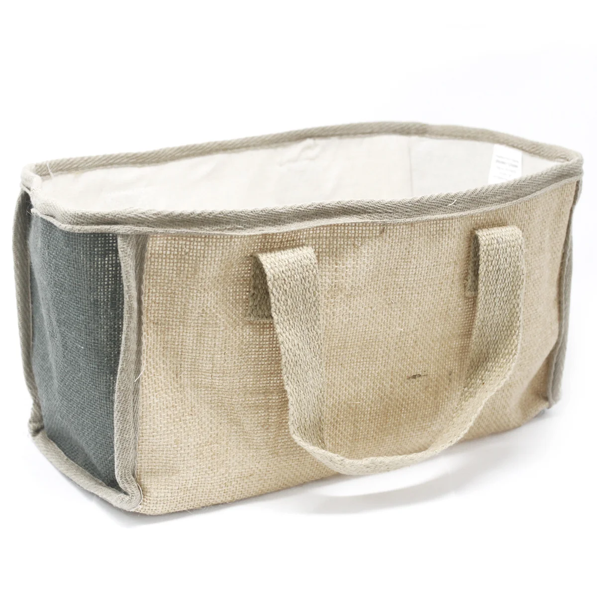 Large charcoal shopping basket, 33x18x20 cm, open mesh, ideal for groceries as a large storage basket.