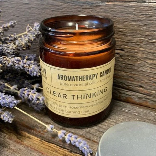 Clear thinking aromatherapy candle.