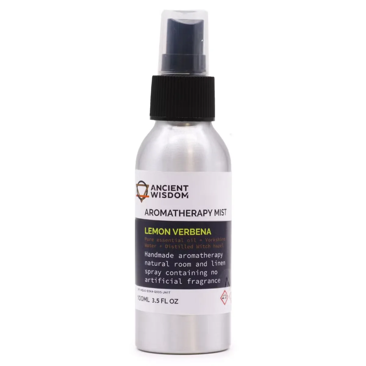 100ml essential oil mist bottle with lemon verbena scent in clear glass