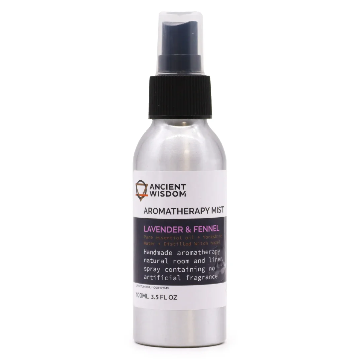 Bottle of 100ml essential oil mist, lavender & fennel
