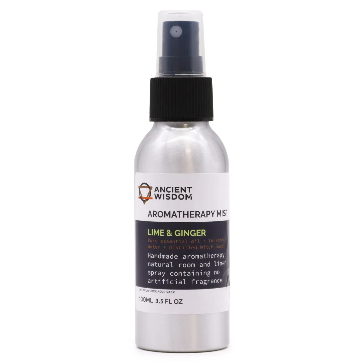 100ml bottle of essential oil mist scented with lime and ginger