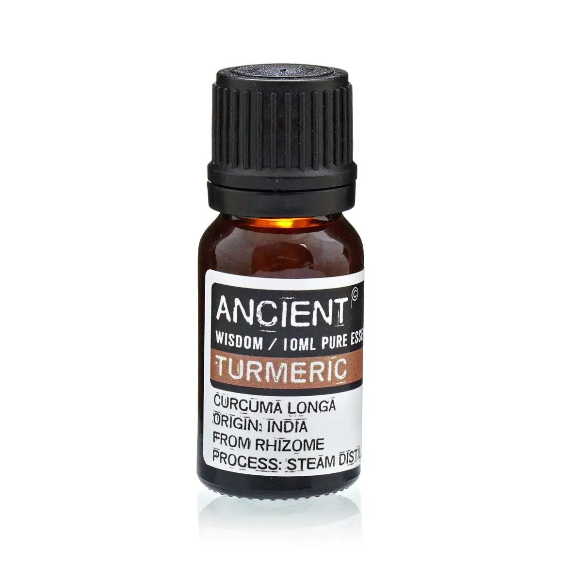 Turmeric oil bottle 10ml in a small amber glass container.