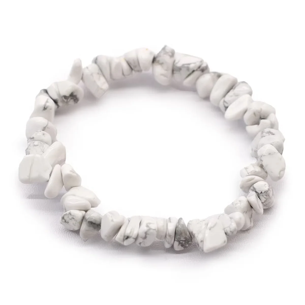 White jasper bracelet with polished stones set in a delicate chain