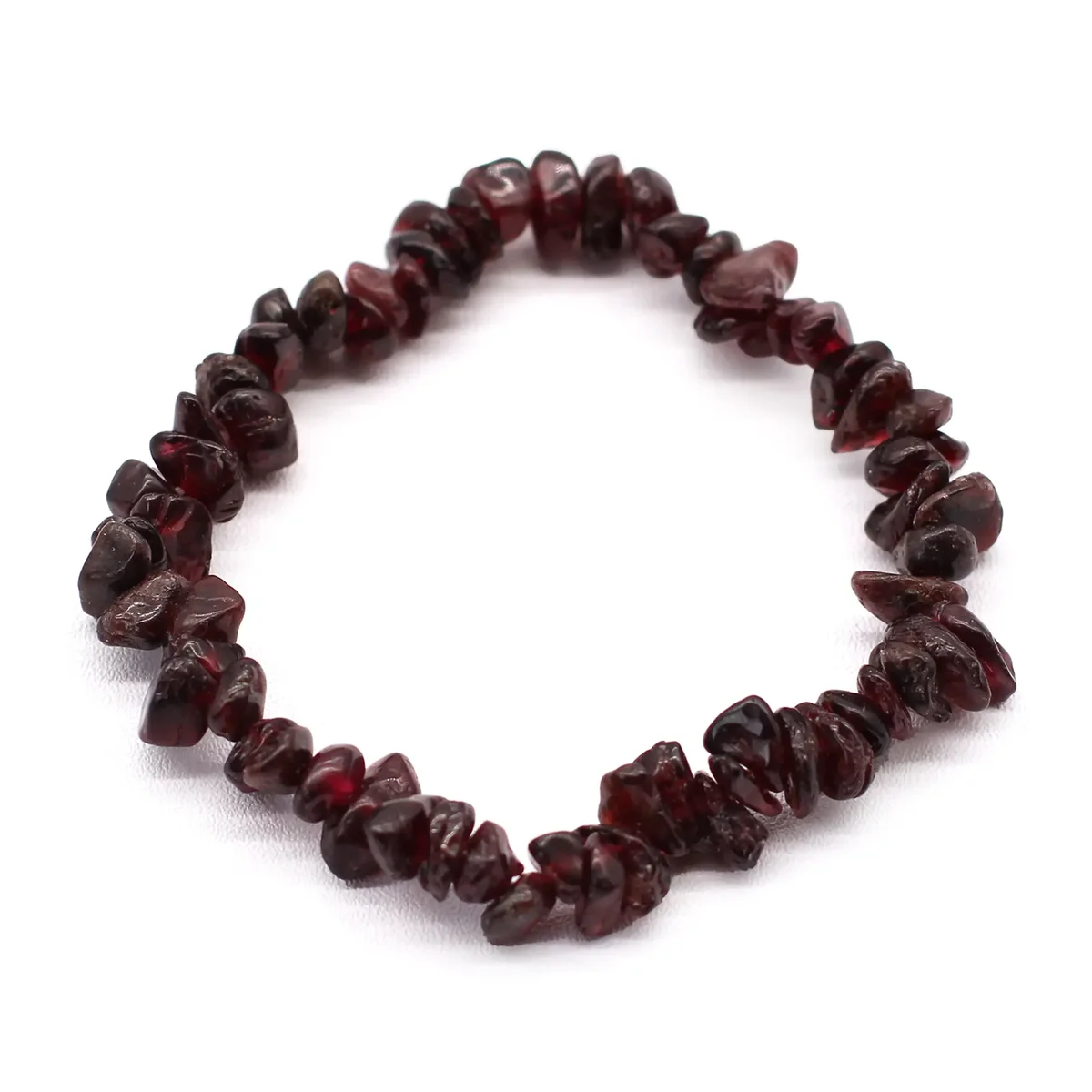 Chipstone bracelet featuring a blood garnet chipstone bead.